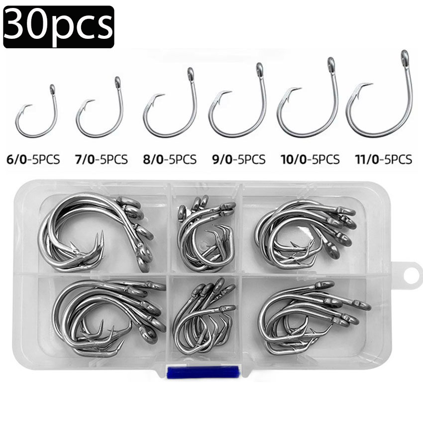 Fishing Hook Circle - 30 sztuk/pudełko Haczyki wędkarskie ze stali